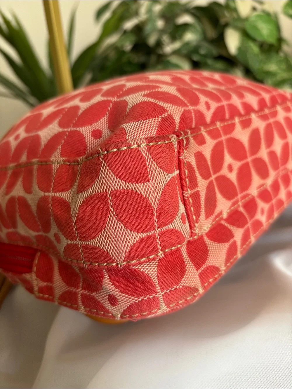 Vintage Fossil Signature Canvas Crossbody